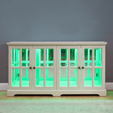 LED Curio Display Cabinet Antique Display Cabinet with Glass Doors Adjustable Shelves for W2275P231690
