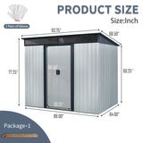 8ft x 6ft Outdoor Metal Storage with Lockable Sliding Doors and Transparent plate for Garden, Lawn W540P185314