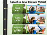 32'x3' Heavy-Duty Volleyball Net Set - 3-Level Adjustable Poles, Anti-Sag Winch, All-Inclusive 64459044