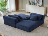 Compressible double chaise lounge with cupholders - No Assembly Required, Fluffy Modern Sleeper W2339P346396