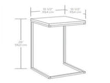 C-Shape Metal End Table, Canyon Walnut Finish 48634243