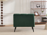 24.4" Wide Modern Upholstered Armless Chair with Black Metal Legs, Velvet Accent Chair for Living W3098P308778