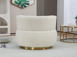 COOLMORE 360 Degree Swivel Cuddle Barrel Accent Sofa Chairs, Round Armchairs with Wide Upholstered, W395P232985