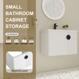 28 Inch Bathroom Vanity with Ceramic Sink, For Small Bathroom, Bathroom Vanity with Soft Close Door W999P146019