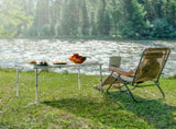 4ft Camping Folding Table, Aluminum Portable Picnic Table with Adjustable Height, 3 Fold Lightweight 45779058