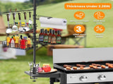Upgraded BBQ Grill Caddy with Paper Towel Holder, Carbon Steel Griddle Storage Rack with Baskets & 43003459