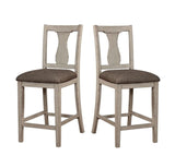 Dining Room Rustic Style Antique White 5pc Dining Set Counter Height Table w Shelf Unique High B2741P301879