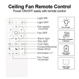 ZNTS Smart 48 in. integrated LED Balck Ceiling Fan with Remote Contorl and Plywood Blades W1367P182811