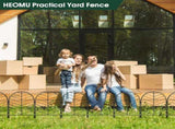 Decorative Garden Fence 22" Rustproof Metal Wire Fence for Dogs, 10 Panels, Black 98513915