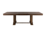 Classic Light Rustic Brown Finish Wooden 1pc Dining Table w Self-Storing Leaf Mindy Veneer Furniture B01158529