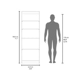 FM FURNITURE Beyerville Bookcase with Open Storage and 2 Doors, Stained Walnut B128P301396