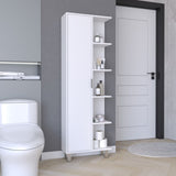 Crovie Linen 63-inch High Bathroom Cabinet Storage Cabinet with Four Open Shelves B070P173170