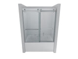 ZNTS 56-60in. W x 65'' H Frameless Double Sliding Tub Door, Bypass Tub Door Clear Glass Soft Closing, W1920P144581