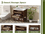 24" Bathroom Vanity with Integrated Ceramic Sink, Bathroom Cabinet with 1 Deep 1 Tip-Out N710P293990P