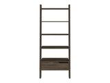 New Haven 1-Drawer 4-Shelf Ladder Bookcase Dark Walnut B06280177