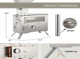 WoBurning Stove with Oven - Portable Pellet Stove with Chimney Pipes, 304 Stainless Steel Outdoor 25608218