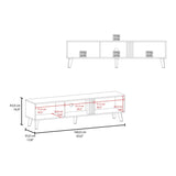 Dragon Tv Stand with 2 Doors and Open Storage, Wengue B128P263715