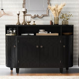U_Style Curved Design Storage Cabinet made of Fraxinus Mandschuric Solid Wood Veneer, Featuring Four N711P247437B