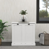 Two-Compartment Tilt-Out Laundry Sorter Cabinet-White W112049950