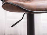 Masaccio Weathered Upholstery Airlift Adjustable Swivel Barstool with Chrome Base, Set of 2, Brown T2574P165091