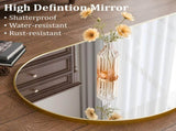 76"x 34" Arch-Top Oversized Full Length Mirror Metal Frame Freestading Floor Mirror, Gold 90210953