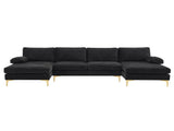 U-Shaped 4-Seat Indoor Modular Sofa Black--Same type97152732 36749210