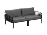 3 Piece Patio Conversation Sets, Modern Outdoor Patio Sectional Furniture Set with Square Coffee N780P199459B