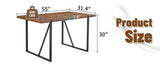 A minimalist retro rectangular dining table with a specially textured top and black metal W1151P240748