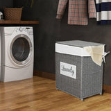 ZNTS Laundry Hamper with Lid Laundry Basket with Handles Liner Bag Paper Woven Hampers for Laundry 46613192