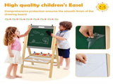 Kids Art Easel - Whiteboard/BlackboardPaper Roll, 5-Gear Height , NatureGrey 60264452