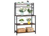 5-Tier Bakers Rack with 10 S-Shaped Hooks, Industrial Microwave Oven Stand, Free Standing 55910941