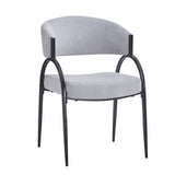 Upholstered Dining Chairs With Metal Legs ,Gray N768P184752L