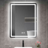 ZNTS 31in. H LED Single Vanity Mirror in Polished Crystal Vanity LED Mirror for W2026P203530