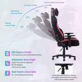 ZNTS Big and Tall Gaming Chair 400lbs Gaming Chair with Massage Lumbar Pillow, Headrest, 3D Armrest, W1521P175984