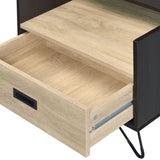 Melkree Oak & Black Finish Accent Table with Display & Utility Function B2726P243245