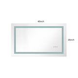 40x26 Inch LED Bathroom Mirror with Frontlit and Backlit, Wall Mounted Vanity Mirror with Smart 74284549