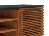 63 inch TV Stand Console for TVs up to 70 inches, No Assembly Required, Black with Bourbon Finish B108P160162