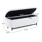 Elegant Ottoman with Spacious Storage Function, White N769P227981W