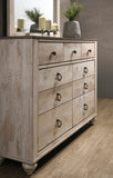 Imerland Contemporary White Wash Finish Bedroom Set with King Sleigh Bed, Dresser, Mirror, T2574P201961