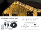 105ft Outdoor Christmas Decoration Lights,1000 LED 8 Modes Curtain Fairy Lights with 50 Drops,Plug 18819962