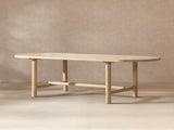Milo 85" 8-Seat Oval Reclaimed Wood Dining Table, Light Natural Cerused Reclaimed Pine Wood B2719P485498