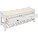 ZNTS TREXM Shoe Rack with Cushioned Seat and Drawers, Multipurpose Entryway Storage Bench WF195386AAK