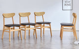 4 The stylish and durable solid wood dining chair, small curved back, PU cushion, and beautiful W1151P154829