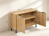 Modern 2Door Buffet Sideboard Cabinet, Elevated Base Console Storage Cabinet with Adjustable Feet & 40324643