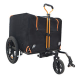 ZNTS Foldable Pet Jogging Stroller Dog Carriers Bicycle Trailer Pet Dog Cat Bike Trailer Orange and Black W1364P214074