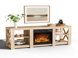58 inch oak color double-sided cross fireplace cabinet 149 * 40 * 60cm 18 inch fireplace core 43944768