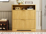 Shoe Cabinet Storage for Entryway Hidden Shoes Storage Cabinet with 2 Flip Drawers, Tall Free W1162P384346