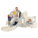 ZNTS Kids Slide Playset Structure 9 in 1, Freestanding Castle Climbing Crawling Playhouse with Slide, PP307713AAK