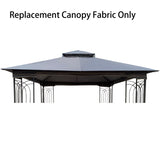 ZNTS 10x10 Ft Patio Double Roof Gazebo Replacement Canopy Top Fabric, Gray W419101851