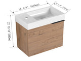18'' Floating Wall-Mounted Bathroom Vanity with White Resin Sink & Soft-Close Cabinet Door W999P180170